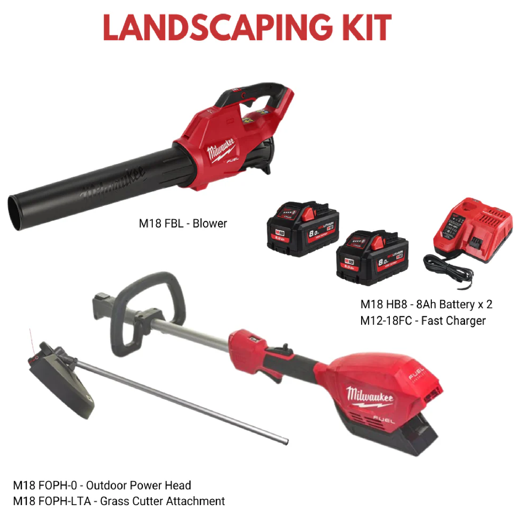 MILWAUKEE M18 LANDSCAPING KIT (BLOWER & GRASS CUTTER COMBO PROMOTION)